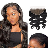 Super Fine HD Lace Closure Frontal Pre Bleached Knots Pre Plucked Hairline Human Hair