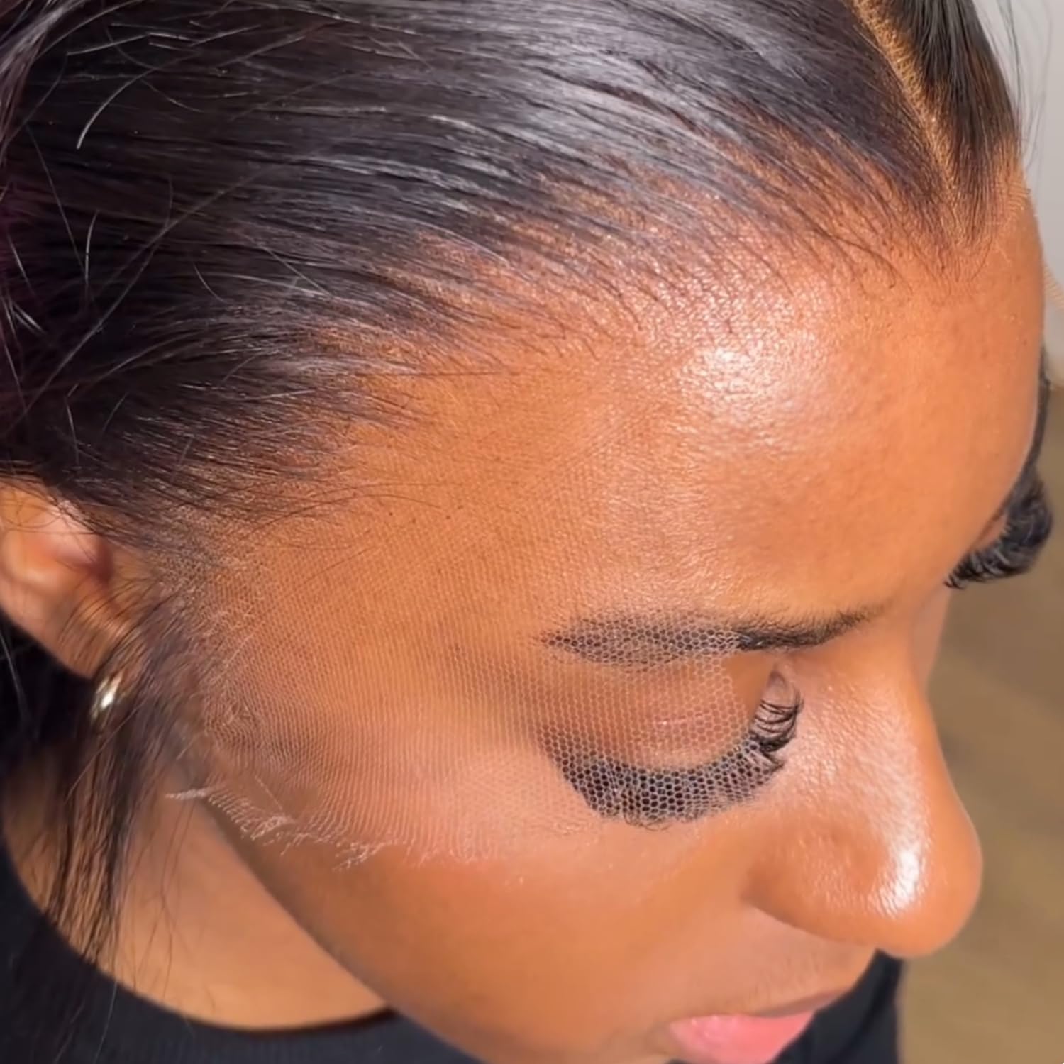 Lashey 5x5 HD Lace Closure, Natural Black HD Closure Pre Bleached Knots Pre Plucked Hairline Straight Human Hair 16 Inch