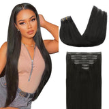 Final Sale | 24" Seamless Clip in Silky Straight Hair Extensions (110g)-US Only