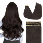 Lashey Tape in Hair Extensions Human Hair Body Wave Natural Black 18 Inch 50g/pack Invisible Soft Tape Ins for Women