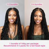 Double Drawn Human Braiding Hair Bulk for Boho Braids Knotless Box Braid