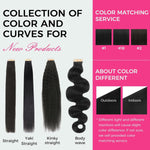 Lashey Tape in Hair Extensions Human Hair Body Wave Natural Black 18 Inch 50g/pack Invisible Soft Tape Ins for Women