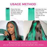 Final Sale | 4pcs Seamless Clip in Green Silky Straight Hair Extensions-US Only