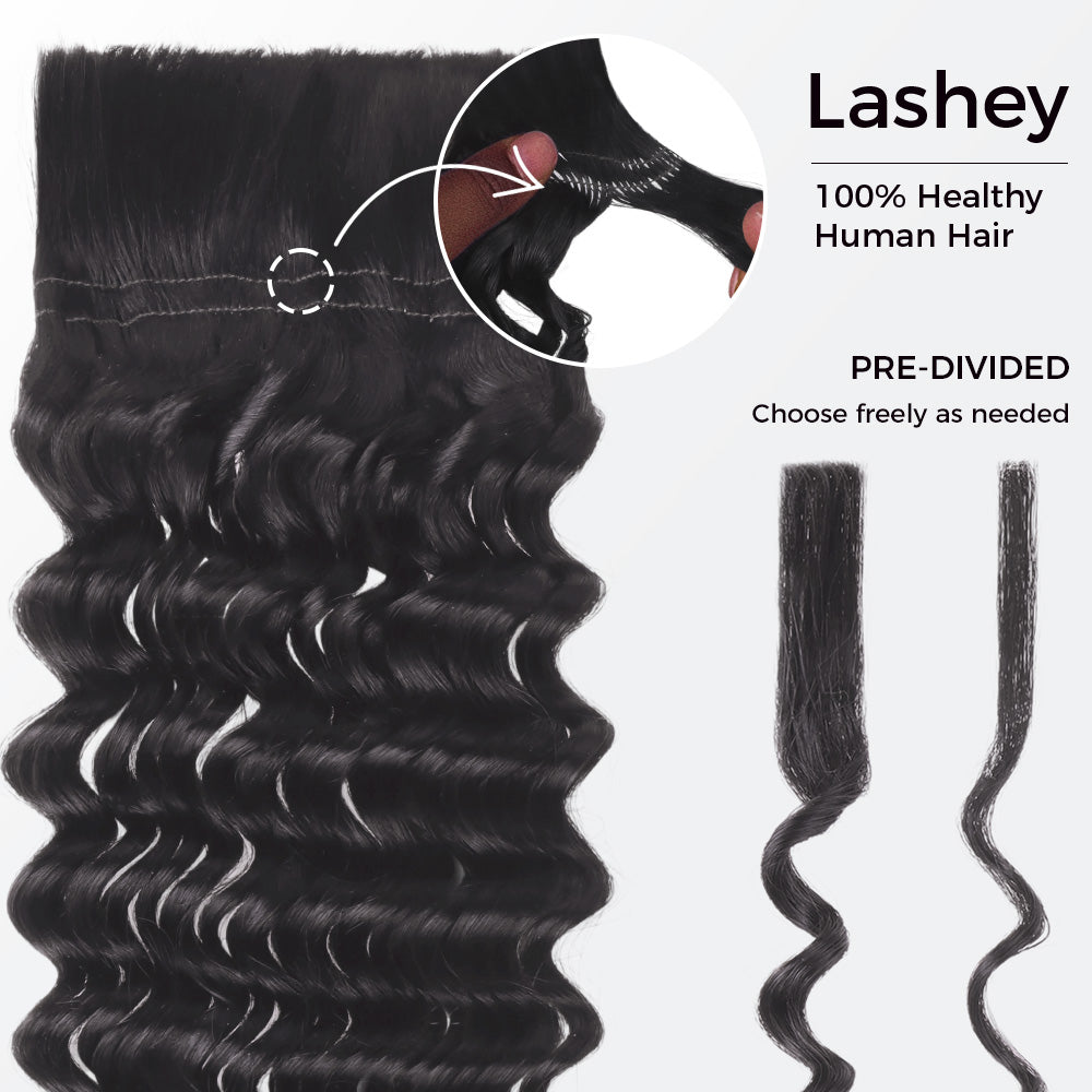 Lashey Human Hair Bulk Deep Wave Ginger for Boho Braiding
