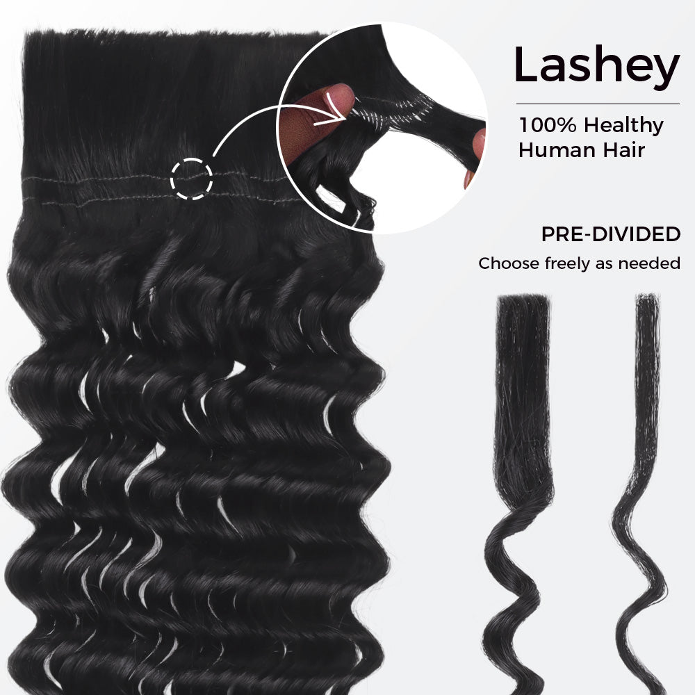 Lashey Human Hair Bulk Deep Wave #4/27 for Boho Braiding