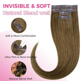 Add on Items | 18" 4pcs Seamless Clip in Ombre Silky Straight Hair Extensions