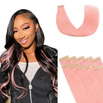Lashey Tape in Hair Extensions Human Hair Body Wave Natural Black 18 Inch 50g/pack Invisible Soft Tape Ins for Women