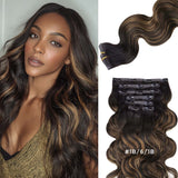 Lashey Exclusive Fall Color Ultra Invisible Seamless Clip in Hair Extensions