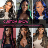 Final Sale | 22" 4pcs Seamless Clip in Blue Silky Straight Hair Extensions-US Only