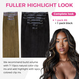 Add on Items | 18" 4pcs Seamless Clip in Ombre Silky Straight Hair Extensions