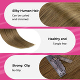 Add on Items | 18" 4pcs Seamless Clip in Ombre Silky Straight Hair Extensions