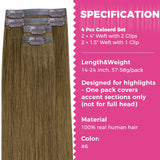 Add on Items | 18" 4pcs Seamless Clip in Ombre Silky Straight Hair Extensions