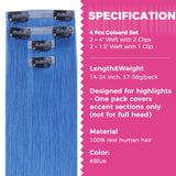 Final Sale | 22" 4pcs Seamless Clip in Blue Silky Straight Hair Extensions-US Only
