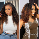 Lashey Upgraded Miracle Knots Feather Crochet T1B/30 Kinky Curly Human Hair Extension