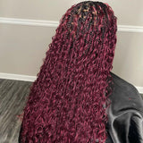 Lashey Human Hair Bulk Deep Wave 99J for Boho Braiding Hair Bulk for Boho