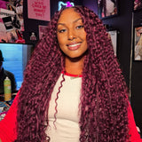 Lashey Human Hair Bulk Deep Wave 99J for Boho Braiding