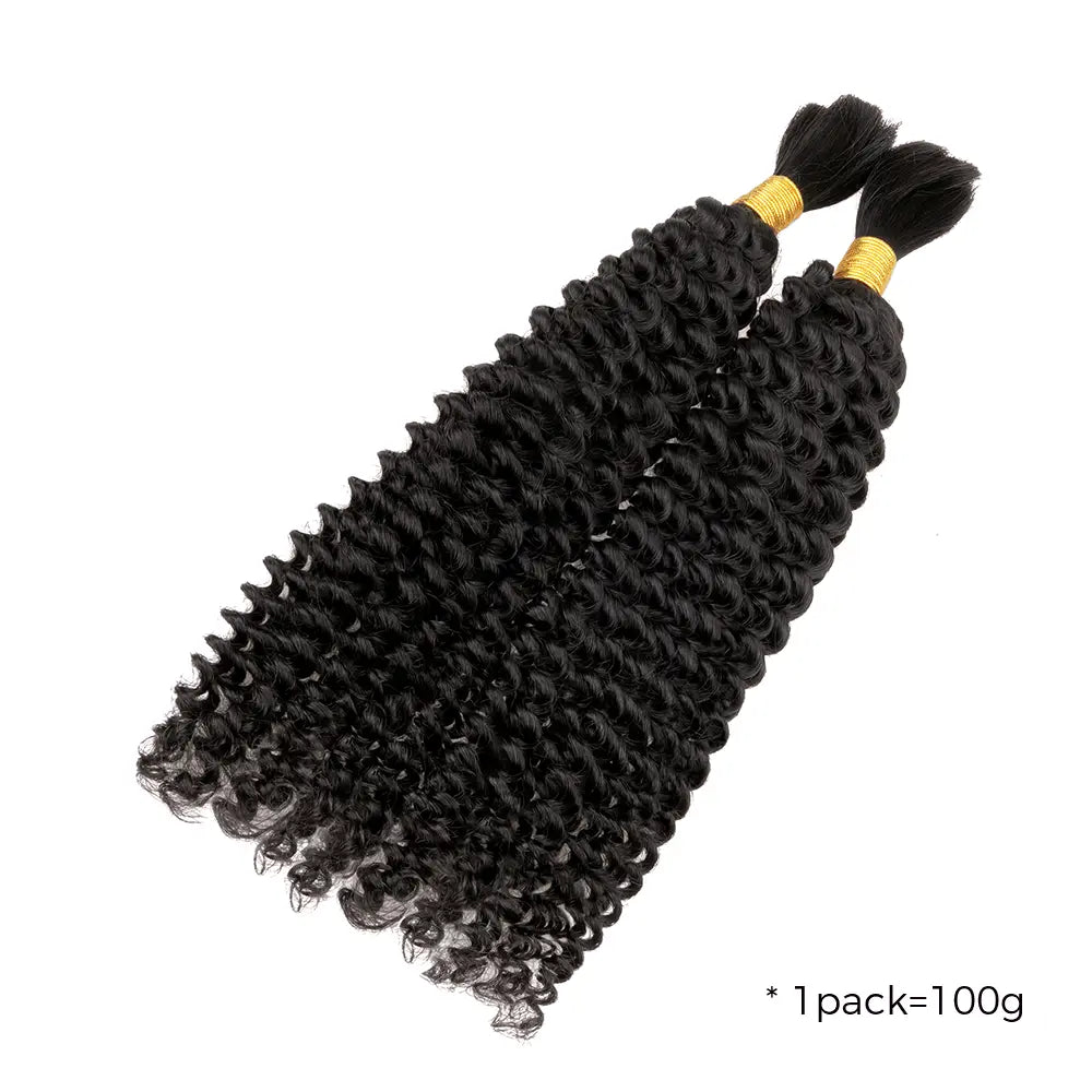 Lashey Human Hair Bulk Kinky Curly for Boho Braiding