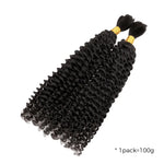 Lashey Human Hair Bulk Kinky Curly for Boho Braiding