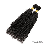 Lashey Human Hair Bulk Kinky Curly for Boho Braiding