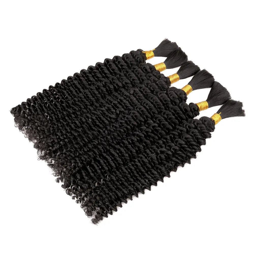 Lashey Human Hair Bulk Kinky Curly for Boho Braiding
