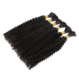Lashey Human Hair Bulk Kinky Curly for Boho Braiding