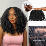 Ultra Fullness | Lashey No Knot Miracle Knots Feather Crochet Burmese Curly Human Hair Extension