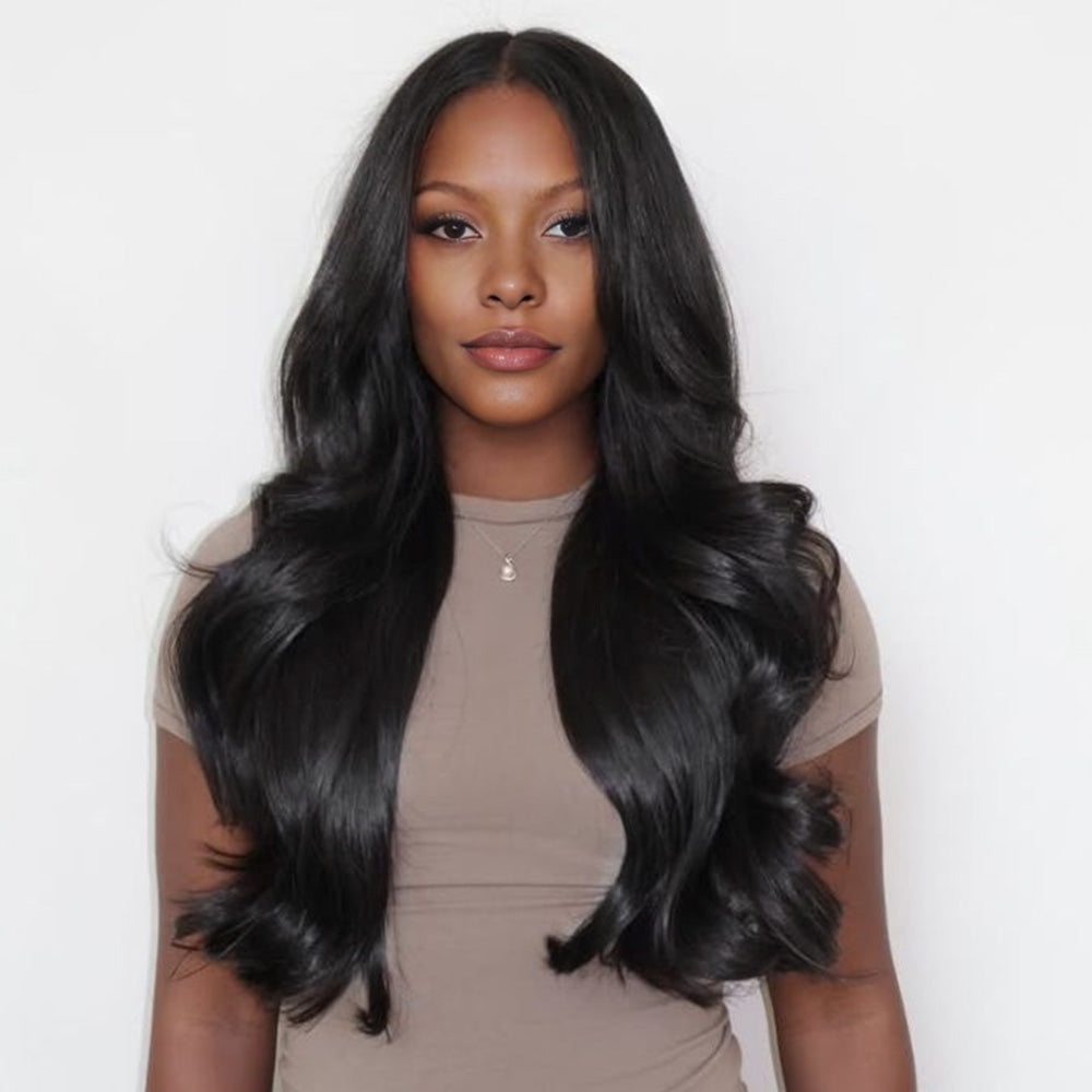 Lashey Upgraded Invisi Edge Seamless Clip in Hair Extensions Body Wave Human Hair