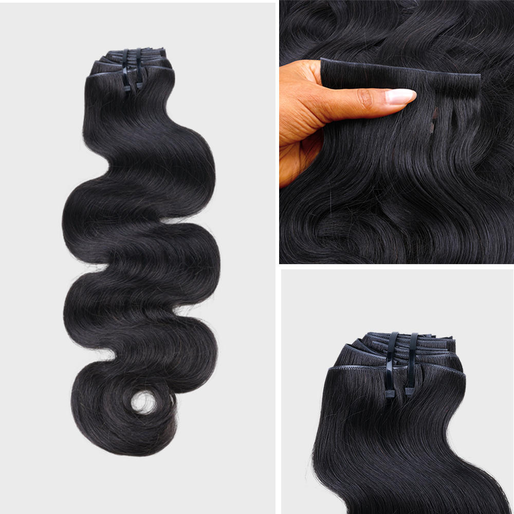 $199 BOGO | Lashey Body Wave Invisi Edge Seamless Clip in Hair Extensions
