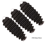 Lashey Upgraded Feather Human Crochet Hair Miracle Knots Deep Wave