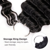 Lashey Feather Crochet Hair Extension Deep Wave Virgin Human Hair