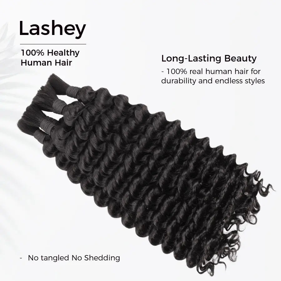 Double Drawn Human Braiding Hair Bulk for Boho Braids Knotless Box Braid