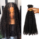 Lashey Double Drawn Human Braiding Hair Bulk for Boho Braids Knotless Box Braid
