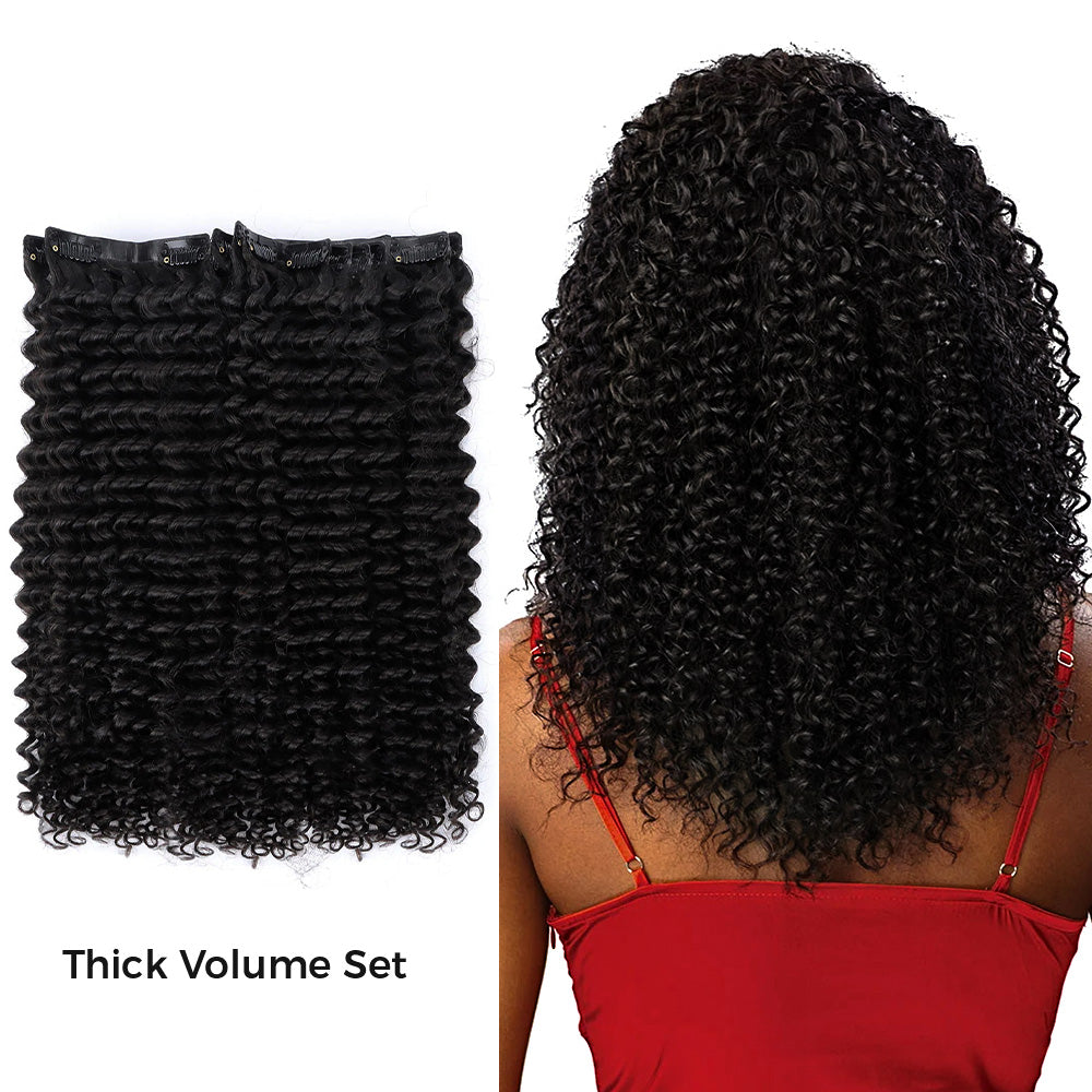 Lashey Upgraded Invisi Edge Seamless Clip in Hair Extensions Kinky Curly Human Hair