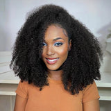 Lashey Upgraded Invisi Edge Seamless Clip in Hair Extensions Kinky Curly Human Hair