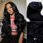 Lashey Invisi Edge Seamless Clip in Hair Extensions Body Wave Colored Real Human Hair