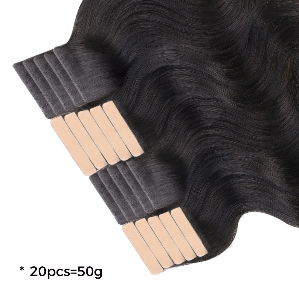 Lashey Invisi Edge Seamless Tape in Hair Extensions Body Wave Virgin Human Hair