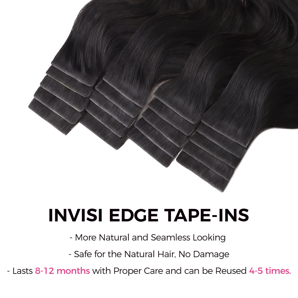 Lashey Invisi Edge Seamless Tape in Hair Extensions Body Wave Virgin Human Hair
