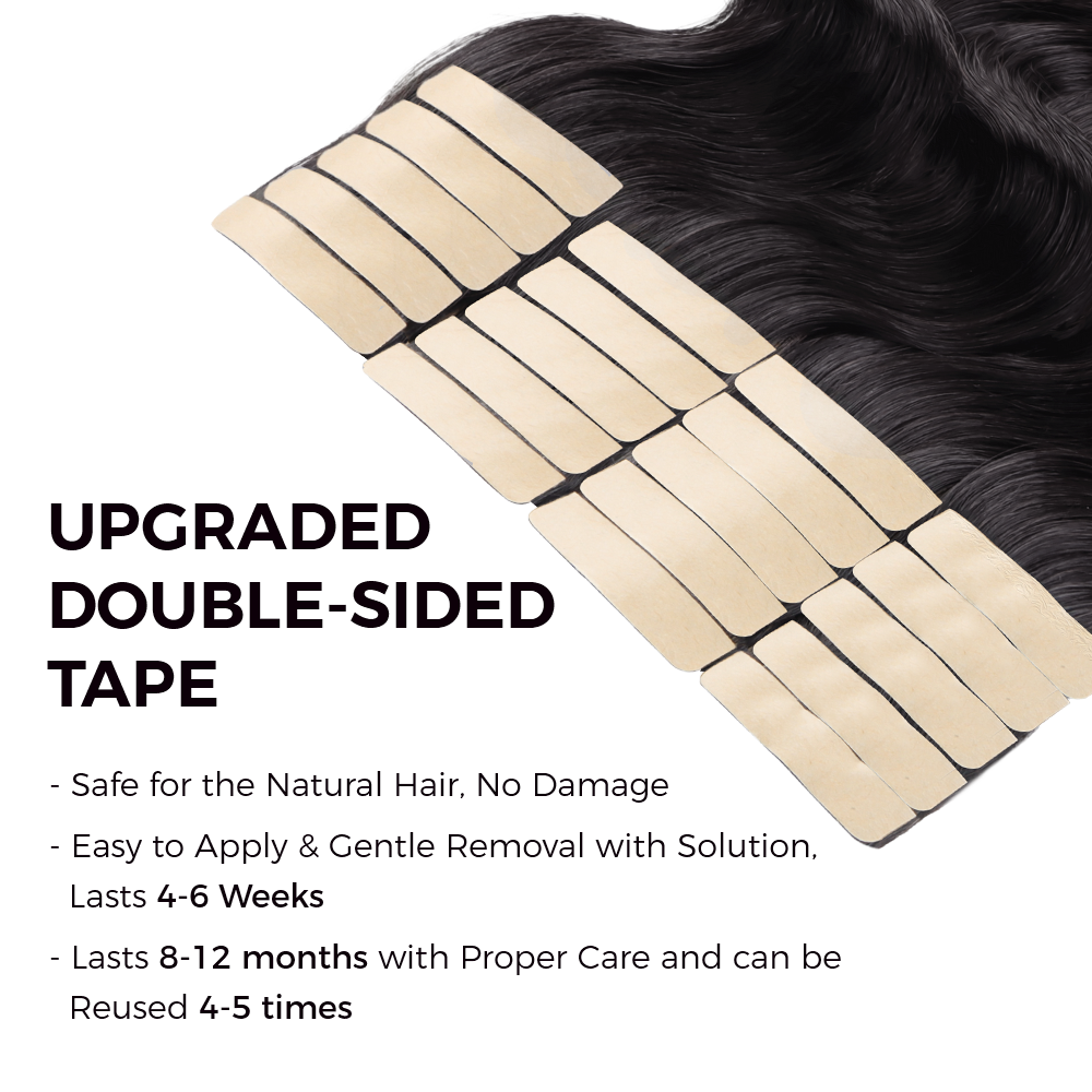 Lashey Seamless Tape in Hair Extensions Body Wave Virgin Human Hair