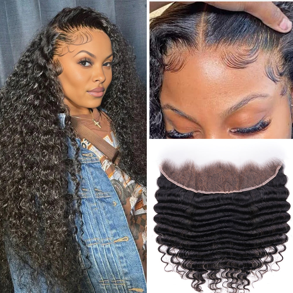 Lashey 13X4 HD Lace Frontal Deep Wave Real Invisible HD Lace