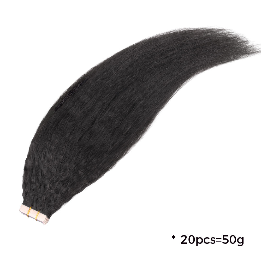 Lashey Seamless Tape in Hair Extensions Kinky Straight Virgin Human Hair