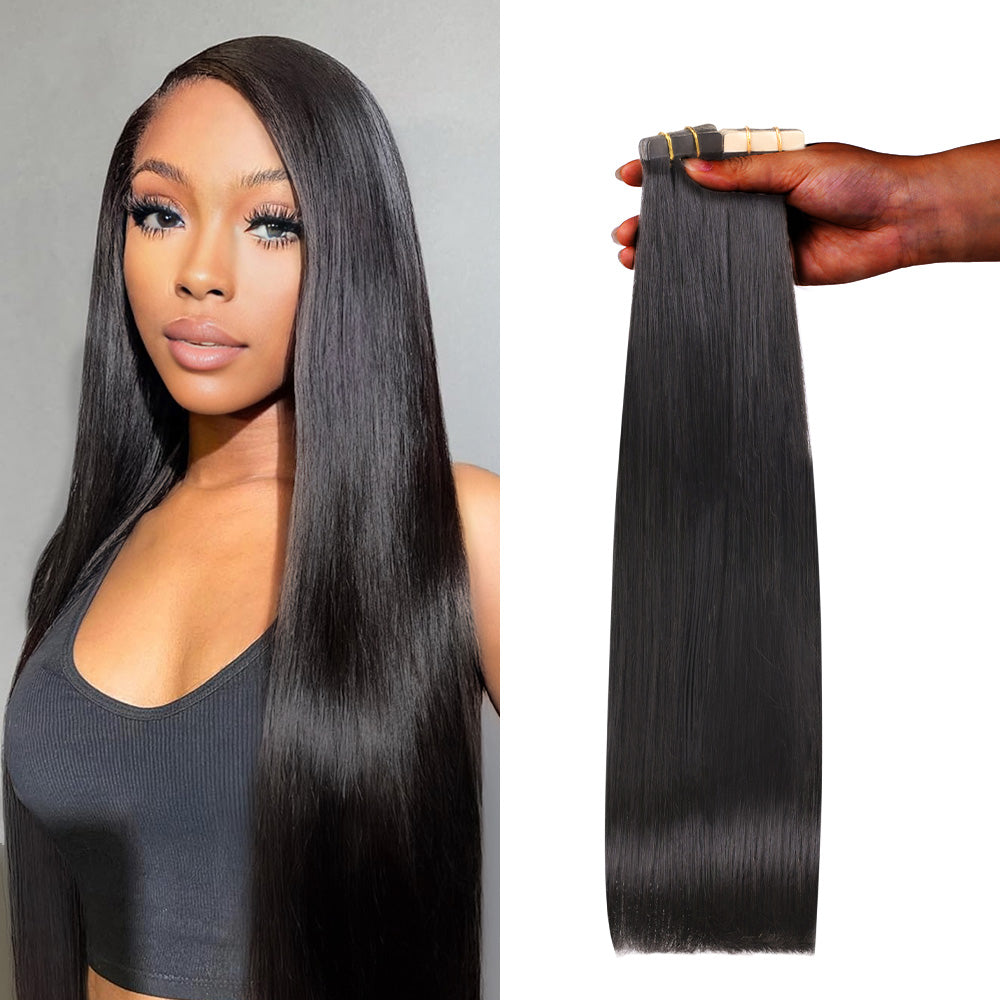 Lashey Seamless Tape in Hair Extensions Silky Straight Virgin Human Hair