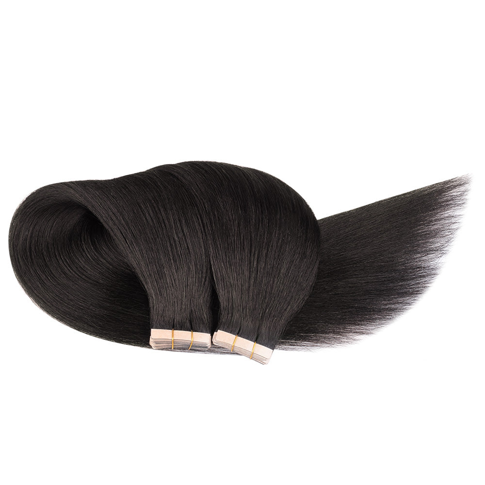 Lashey Seamless Tape in Hair Extensions Yaki Straight Virgin Human Hair