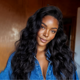 Lashey Super Natural Invisi Edge Seamless Clip in Hair Extensions Body Wave Real Human Hair