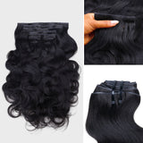 Lashey Super Natural Invisi Edge Seamless Clip in Hair Extensions Body Wave Real Human Hair