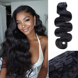 Lashey Super Natural Invisi Edge Seamless Clip in Hair Extensions Body Wave Real Human Hair