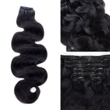 Lashey Super Natural Seamless Clip in Hair Extensions Body Wave Real Human Hair