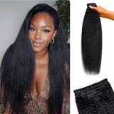 Lashey Super Natural Invisi Edge Seamless Clip in Hair Extensions Kinky Straight Real Human Hair