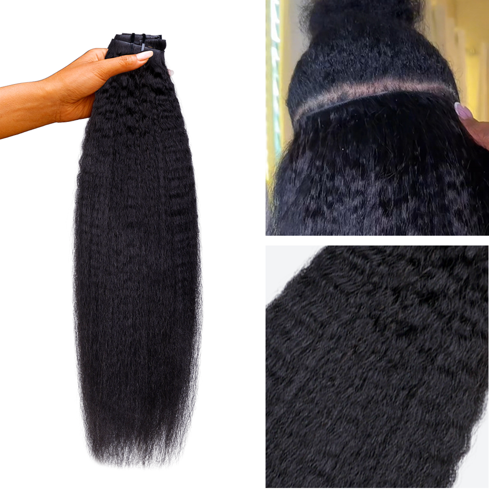 $149 BOGO | Lashey Kinky Straight Invisi Edge Seamless Clip in Hair Extensions