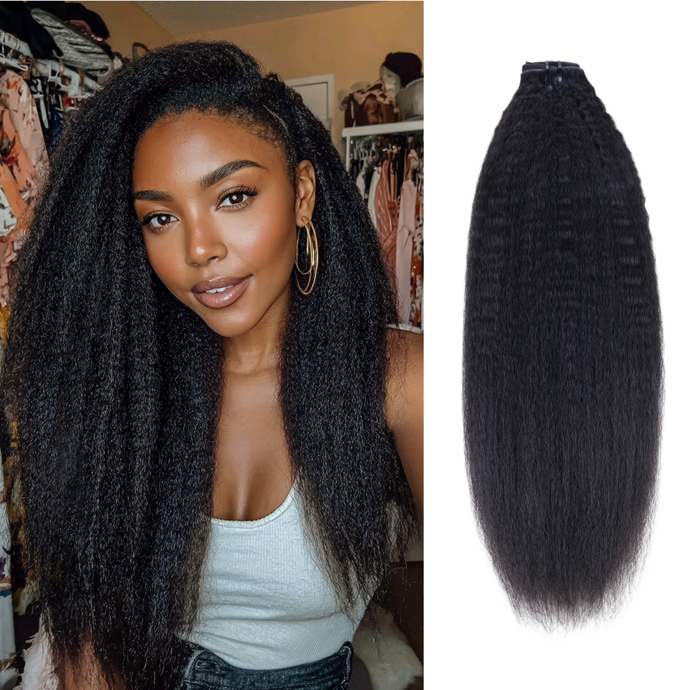 $199 BOGO | Lashey Kinky Straight Invisi Edge Seamless Clip in Hair Extensions