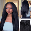 $169 BOGO | Lashey Kinky Straight Invisible Edge Clip in Hair Extensions